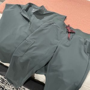 Figs. Medium Rafaella top and medium petite joggers.